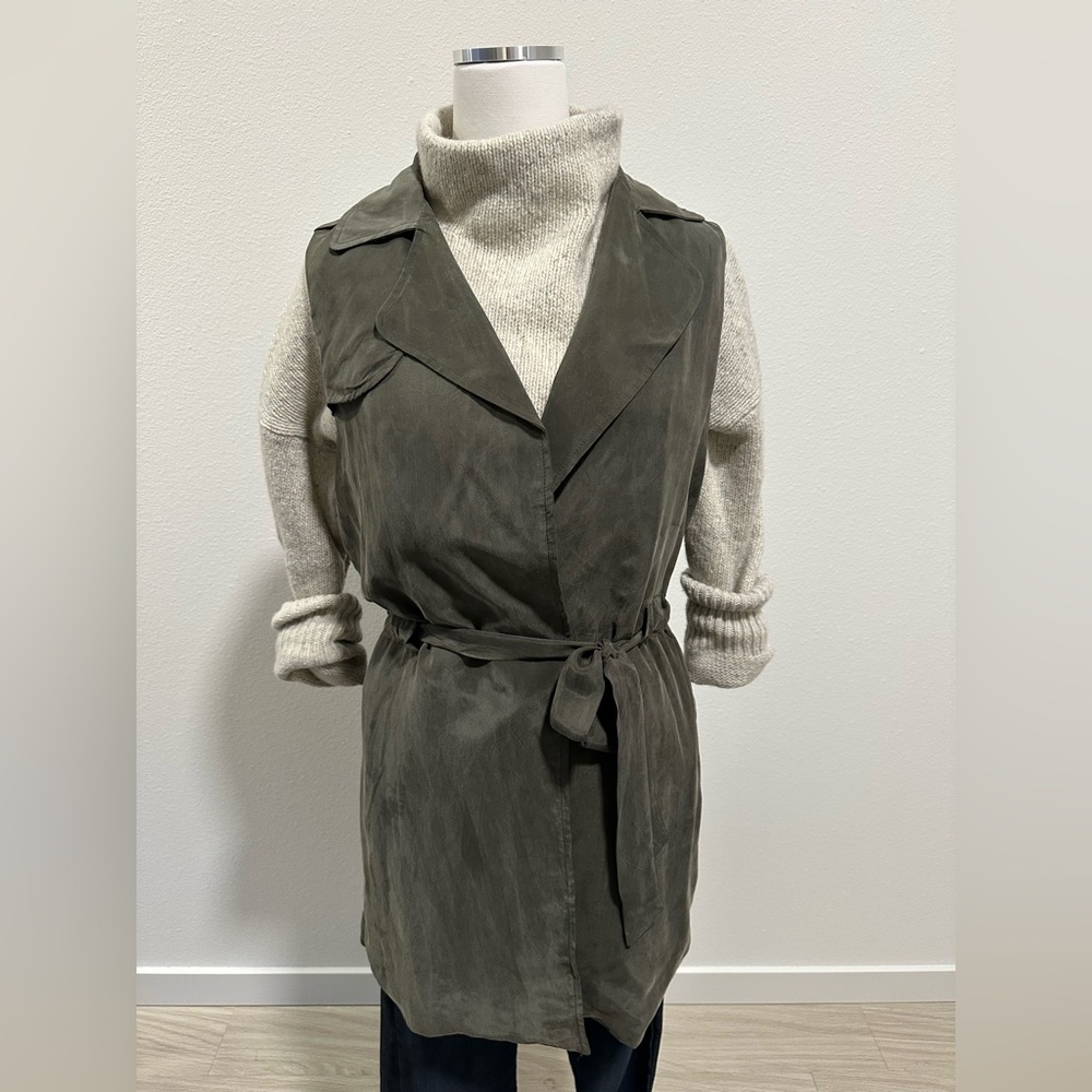 ANTHROPOLOGIE Elevenes Women's Olive Trench Vest